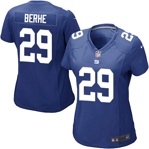 Women's Game Nat Berhe Nike Jersey Royal Blue Home - #29 NFL New York Giants